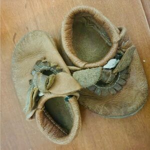 Starry Knight Brown Leather Baby Moccasins